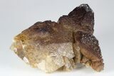 Calcite Crystal Cluster with Purple Fluorite (New Find) - China #177670-1